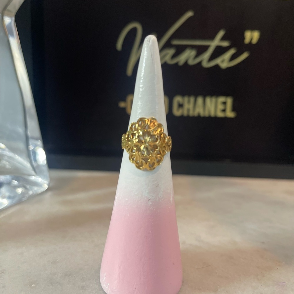 Gold Filigree Statement Ring - Women's Jewelry